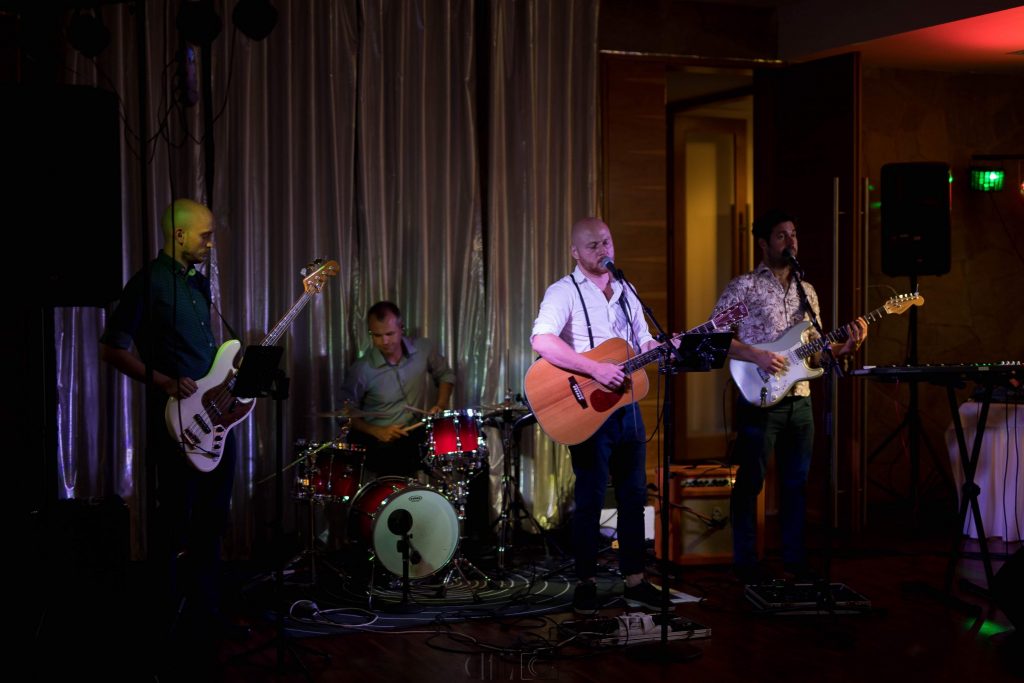Band playing live at an event